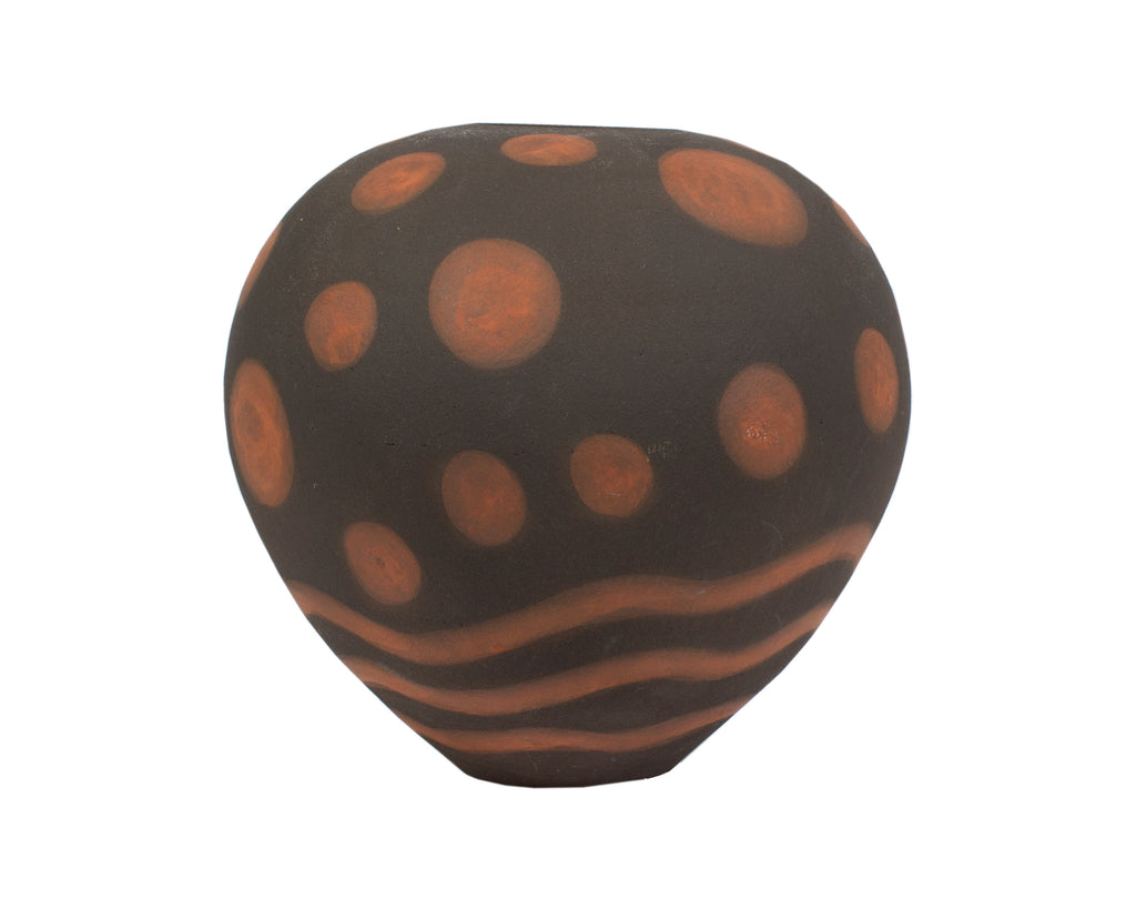 Nicholas Bernard Signed “Red Planet Orb” Studio Pottery Vase