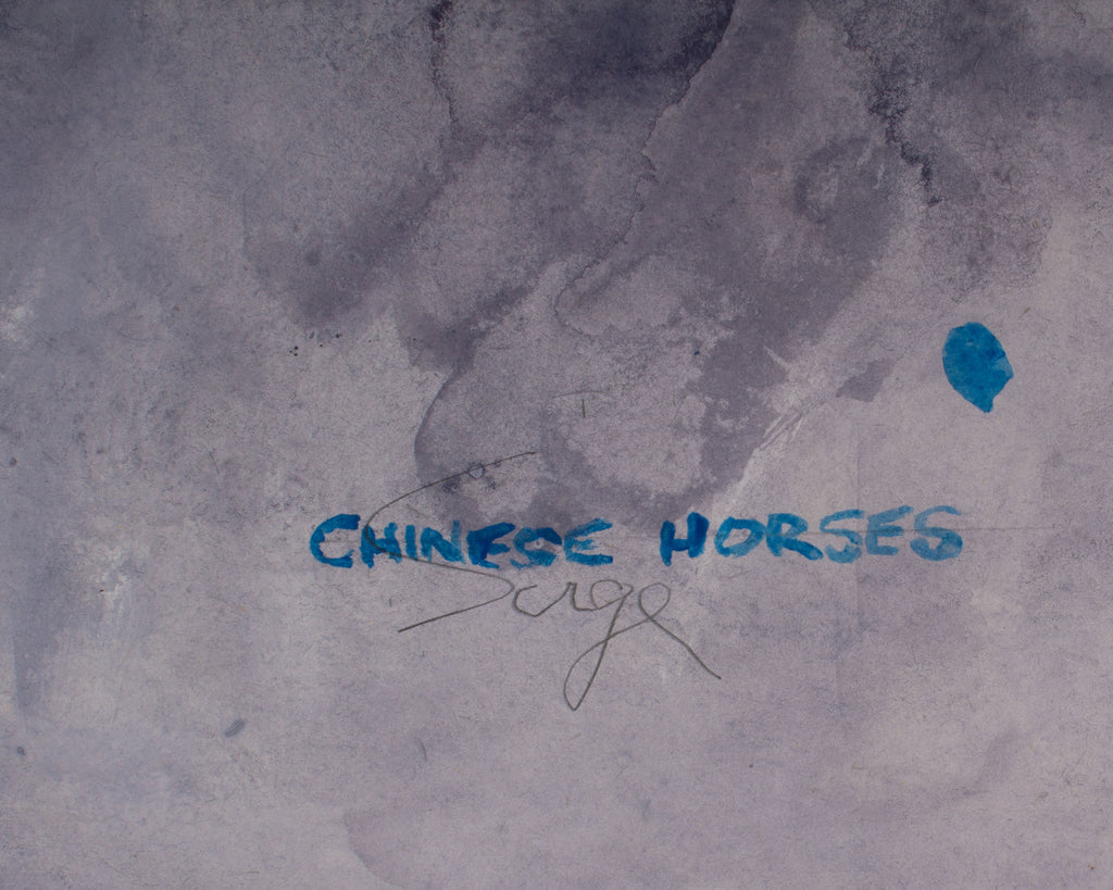 Walter Sorge Signed Mixed Media “Chinese Horses” Abstract Painting