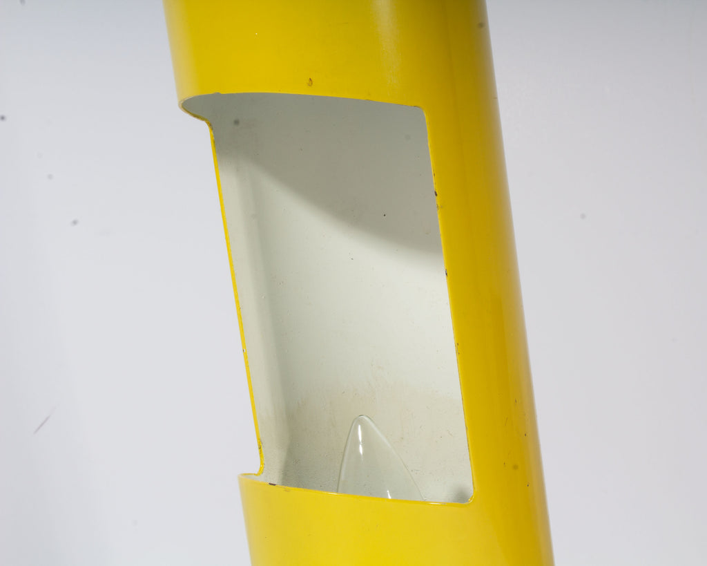 Mid-Century Slanted Yellow Metal Tube Desk Lamp
