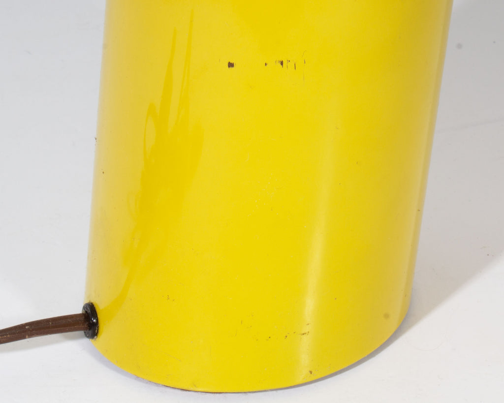 Mid-Century Slanted Yellow Metal Tube Desk Lamp