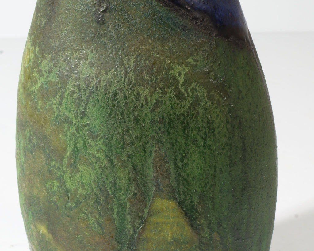 Marcello Fantoni Raymor Italian Ceramic Blue and Green Vase