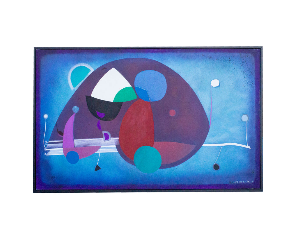 Sung-Hee Cho Signed 1985 Oil on Canvas Abstract Painting