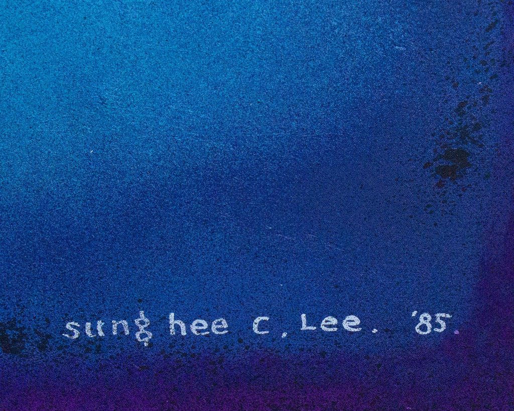 Sung-Hee Cho Signed 1985 Oil on Canvas Abstract Painting