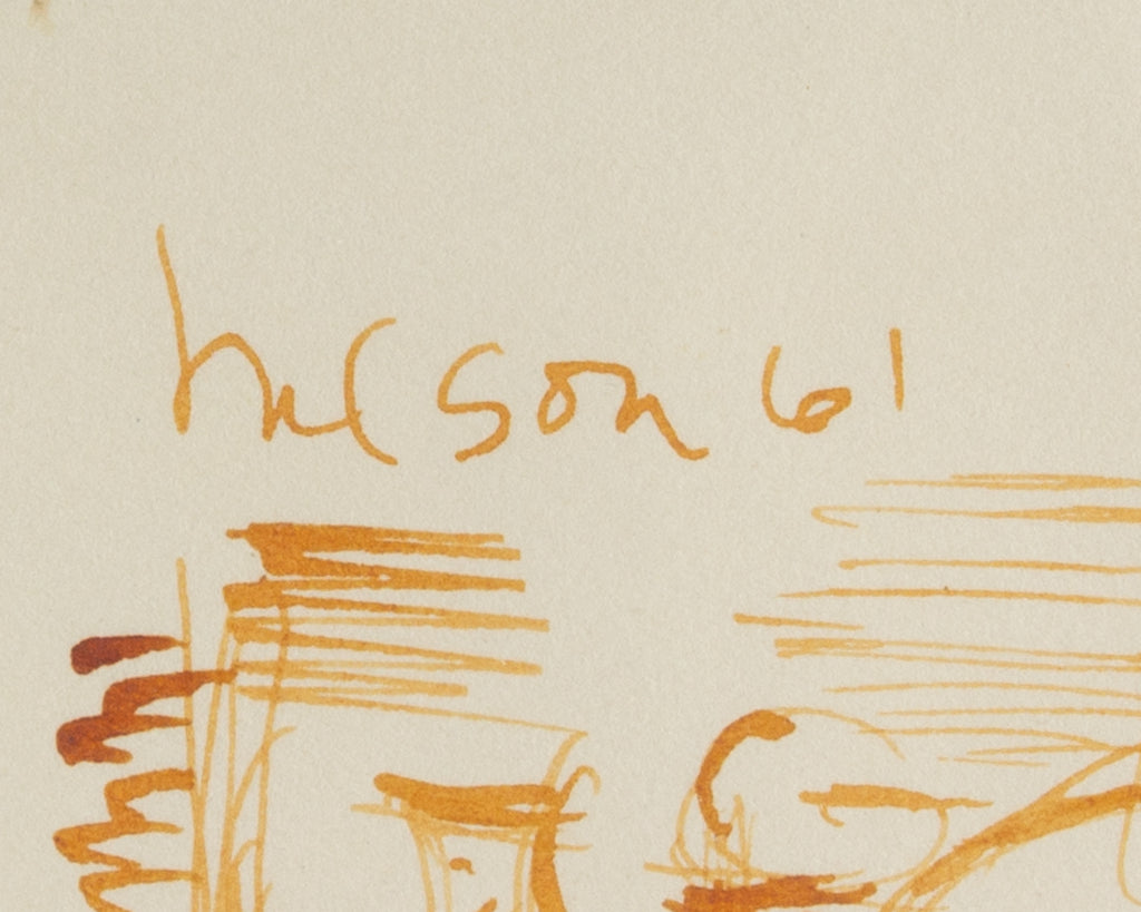 Harry Hilson Signed 1961 Abstract Watercolor Painting