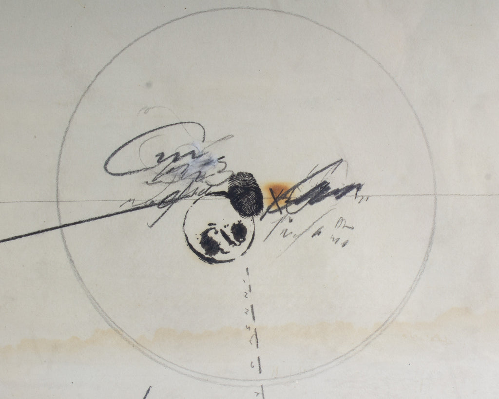 Schlomo Koren Signed 1969 Mixed Media Abstract Drawing