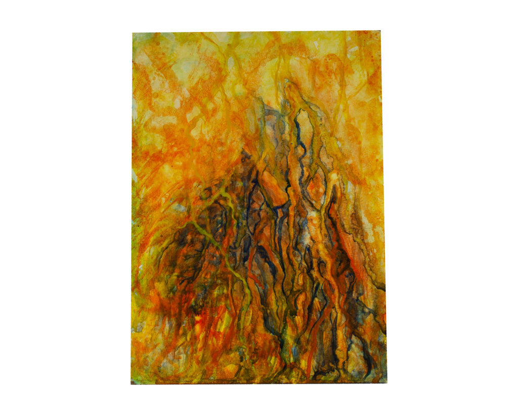Kathy Draper Signed “Roots” Oil on Board Abstract Painting