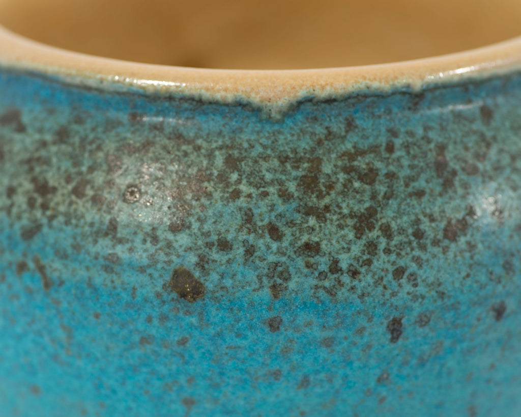 Lois Culver Long Signed Studio Pottery Blue Vase