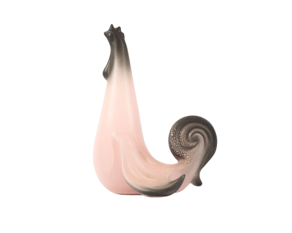 Bell of California Ceramic Pink and Black Rooster