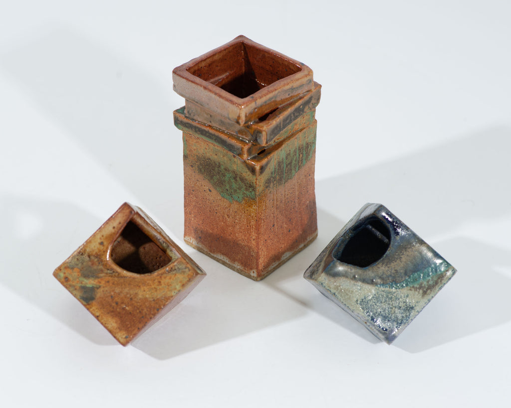 Keiko Hergesheimer Catalpa Lane Pottery Signed Studio Pottery Vases