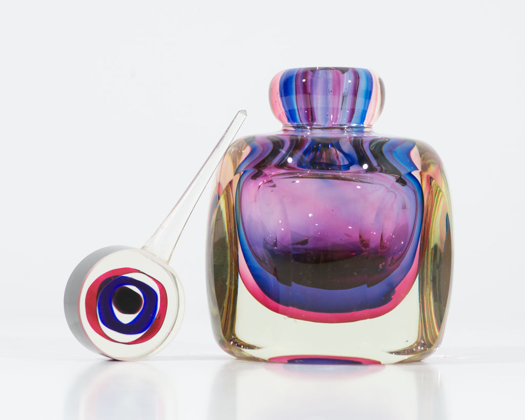 Flavio Poli Style Italian Murano Sommerso Perfume Bottle