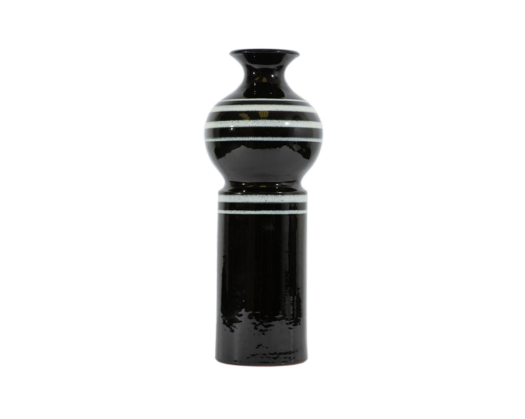 Bitossi Rosenthal Netter Italian Black and White Ceramic Vase