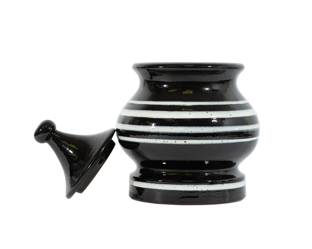 Bitossi Rosenthal Netter Italian Black and White Ceramic Jar