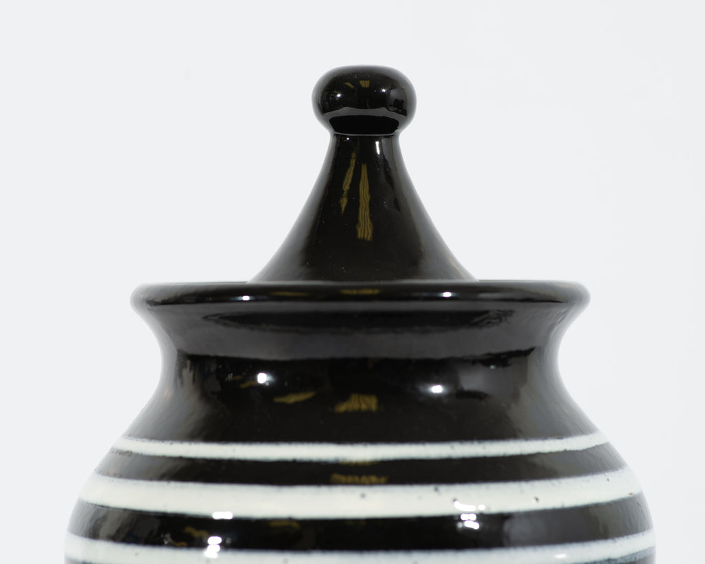 Bitossi Rosenthal Netter Italian Black and White Ceramic Jar