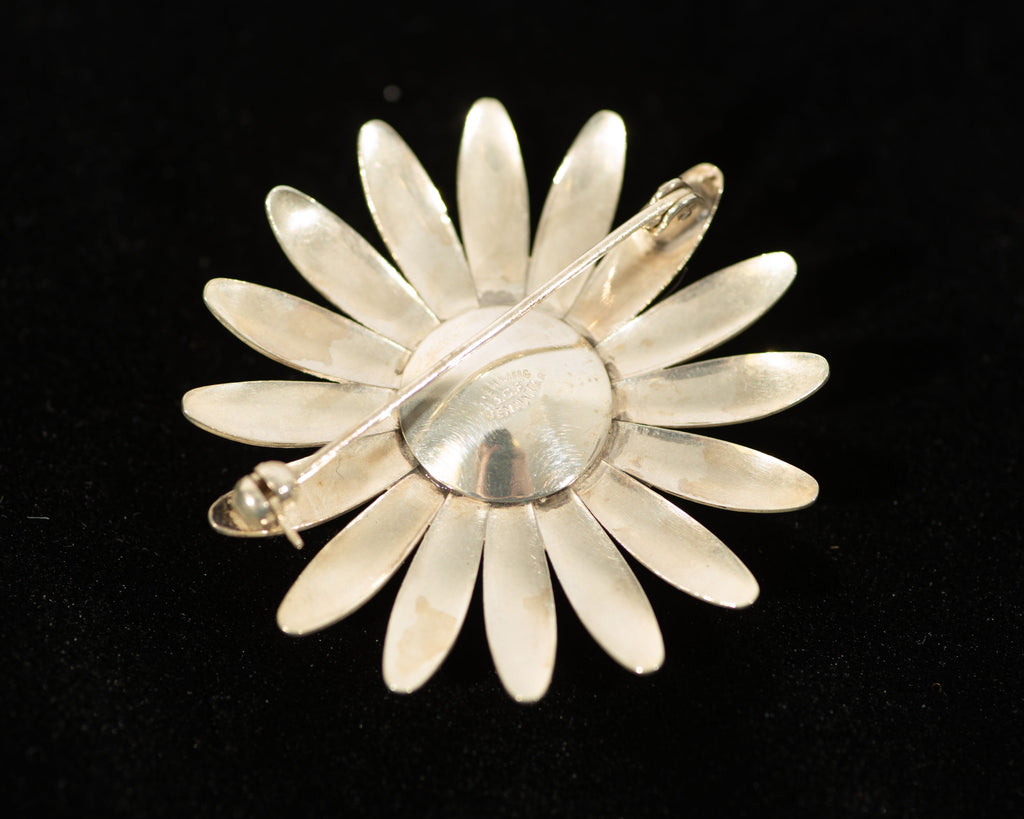 S. Christian Fogh Denmark Sterling Silver Flower Brooch