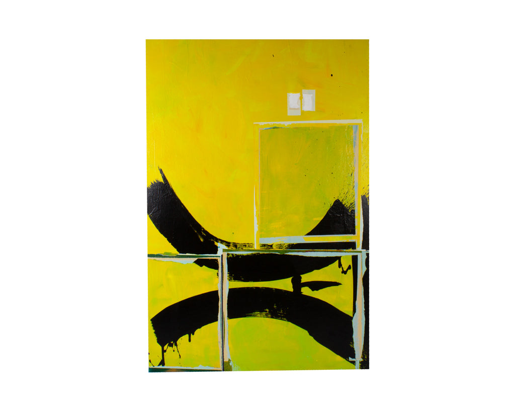 Steven Sickles Signed 2021 “Jaune” Acrylic on Canvas Abstract Painting