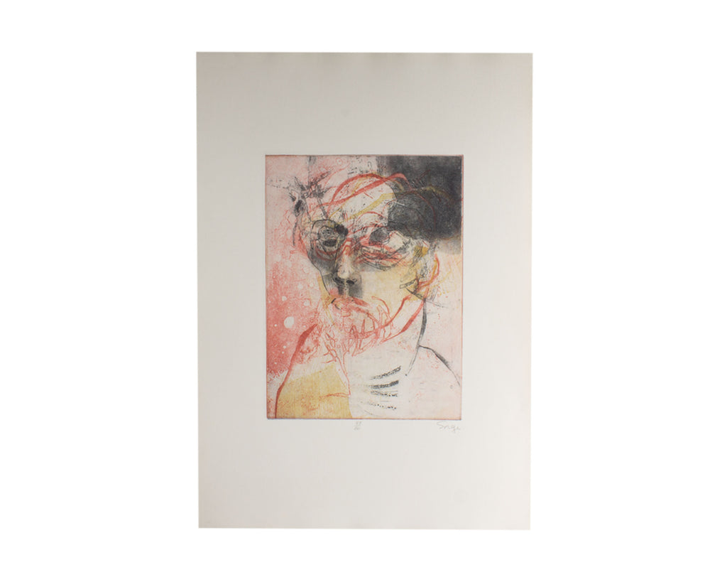 Walter Sorge Signed Limited Edition Abstract Portrait Color Etching 