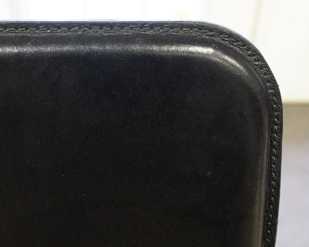 Cidue Elementi d'Arredo Italian Postmodern Black Leather Chairs