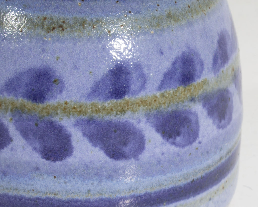 Marj Peeler Signed Studio Pottery Vase with Leaf Design