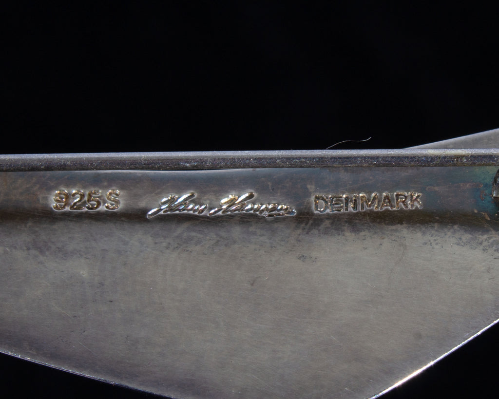 Hans Hansen Denmark Sterling Silver Boomerang Pin
