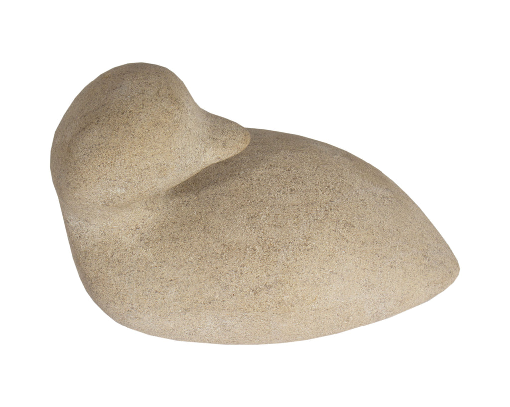 Charles R. Schiefer Signed Limestone Duck Sculpture