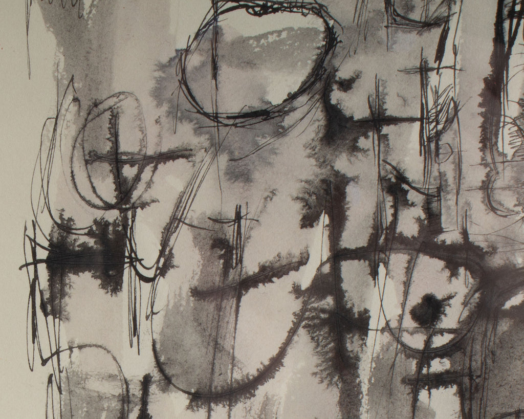 Harry Hilson Signed “Stage Set” Abstract Ink Drawing