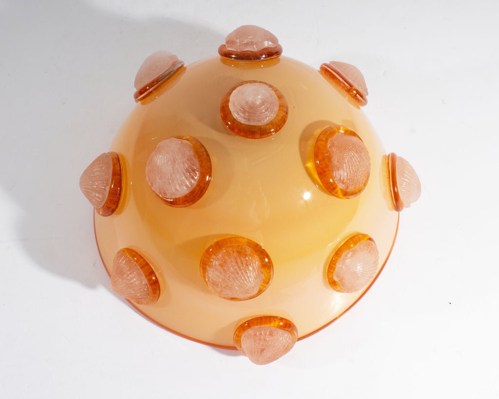 Daniel Gaumer Signed Art Glass Bowl with Shells