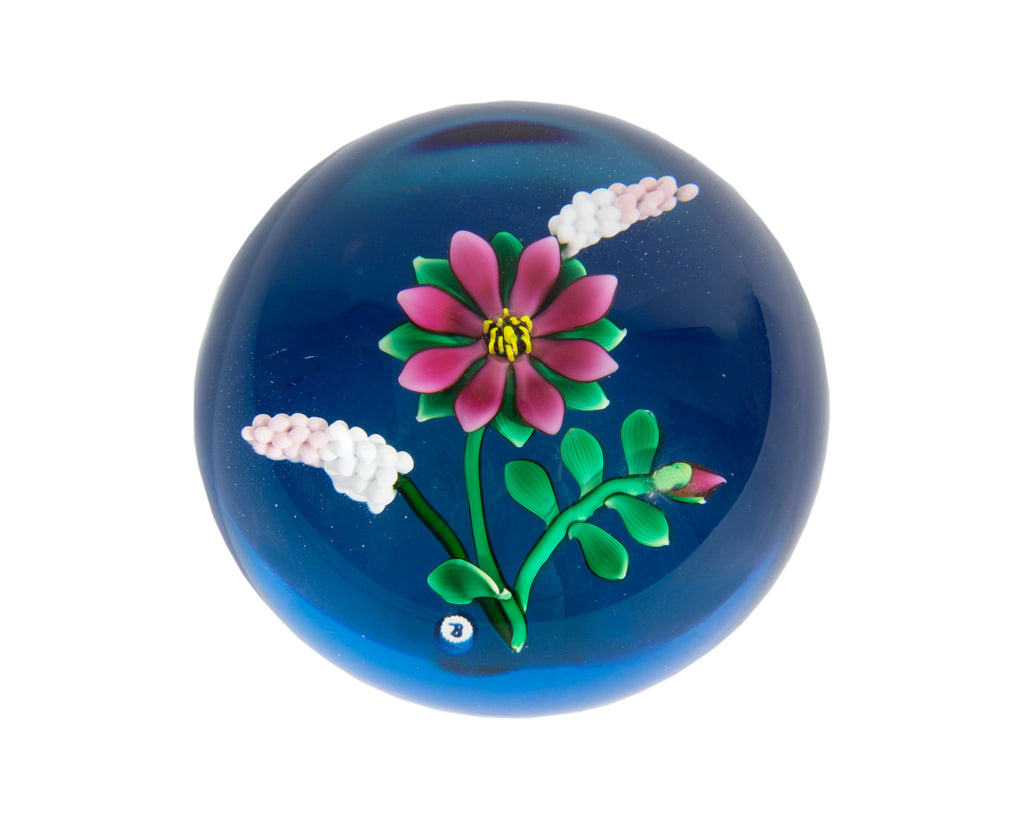 Bobbi Bandford Art Glass Flower Paperweight