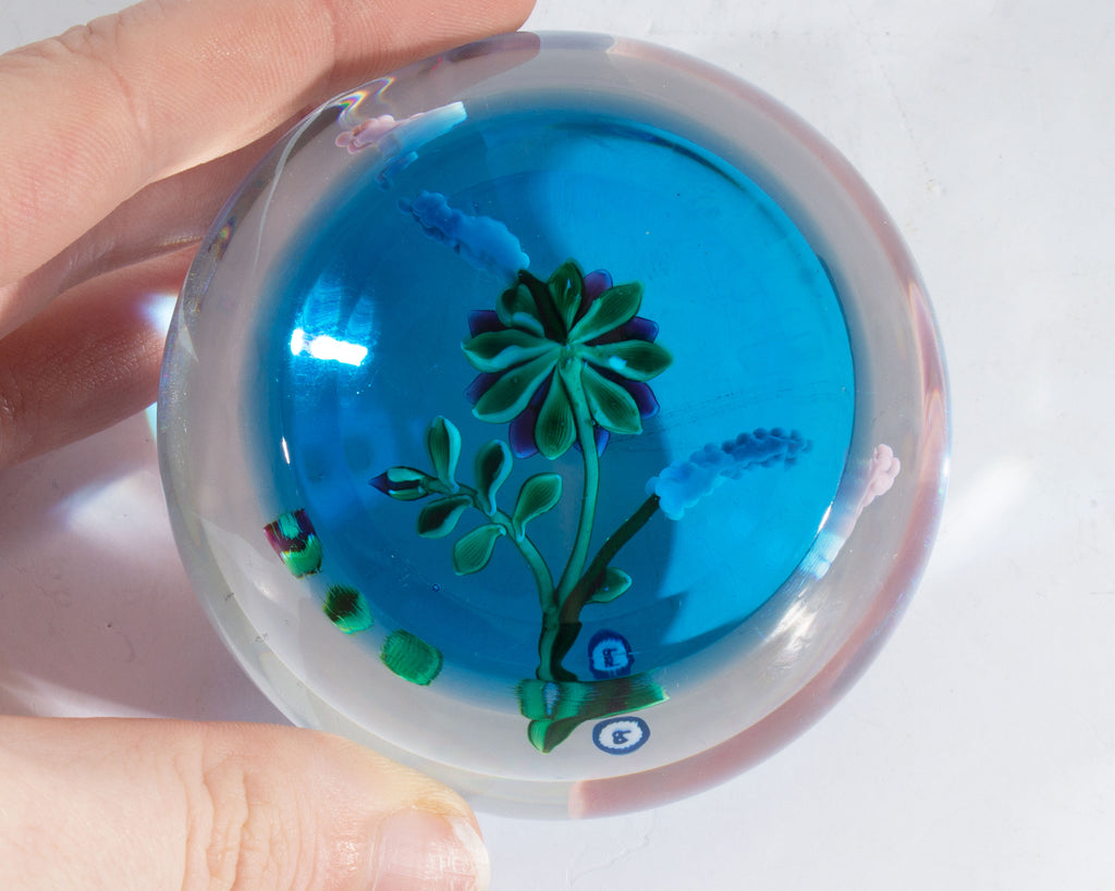 Bobbi Bandford Art Glass Flower Paperweight