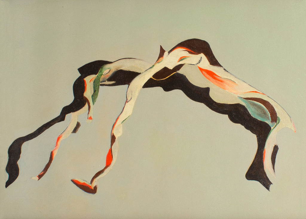 Mid-Century Abstract Oil on Board Painting