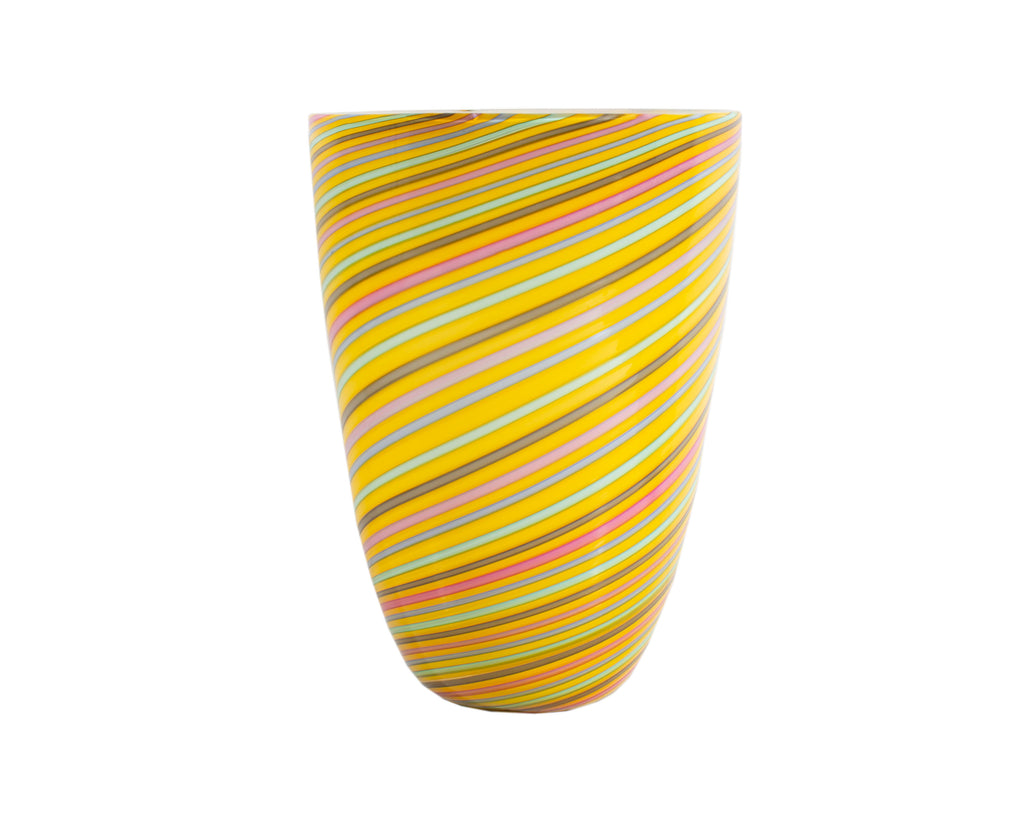 Cenedese Murano Italian Art Glass Striped Vase