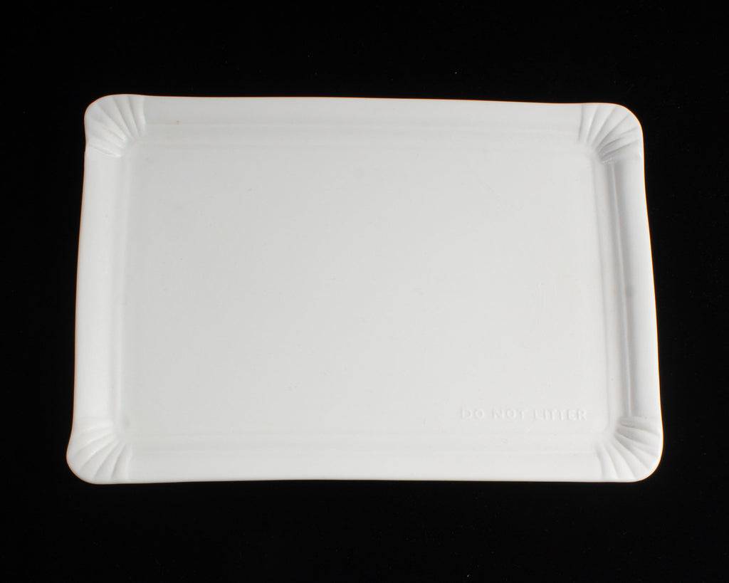 Rosenthal Do Not Litter Bisque Porcelain Rectangular Plate