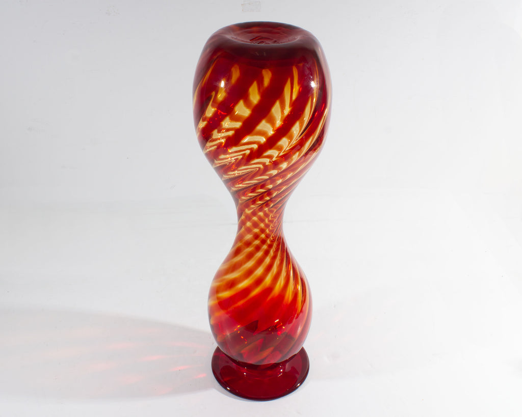 Blenko Hourglass Optic Oversized #2129 Glass Vase