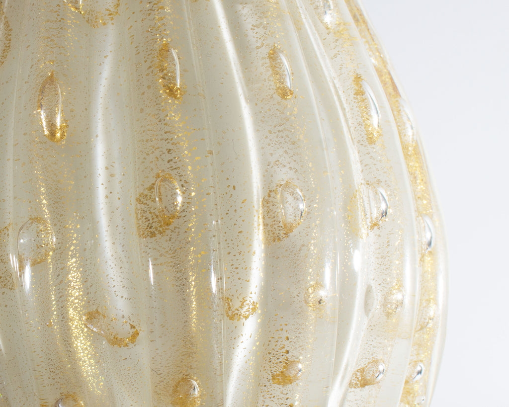 Barbini Murano Italian Gold Fleck Glass Bottle