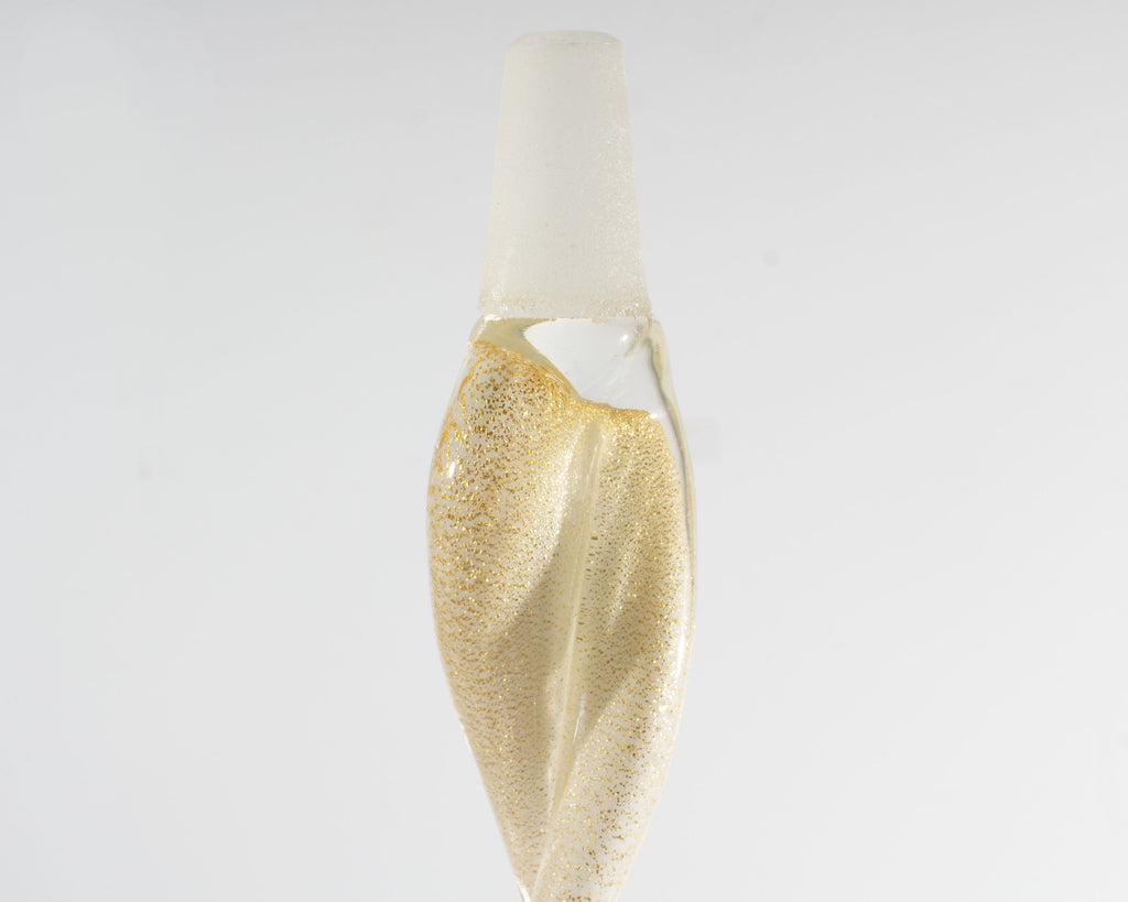 Barbini Murano Italian Gold Fleck Glass Bottle