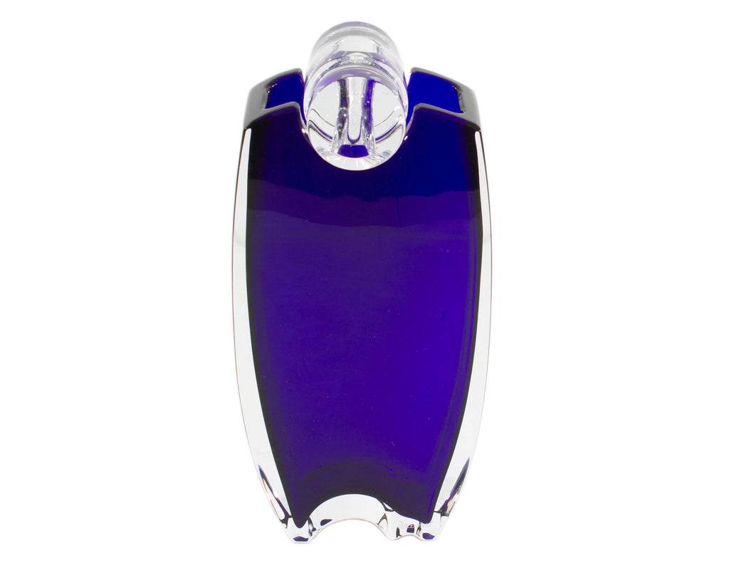 Thomas Bastide Baccarat France Crystal Oceanie Cobalt Collar Vase