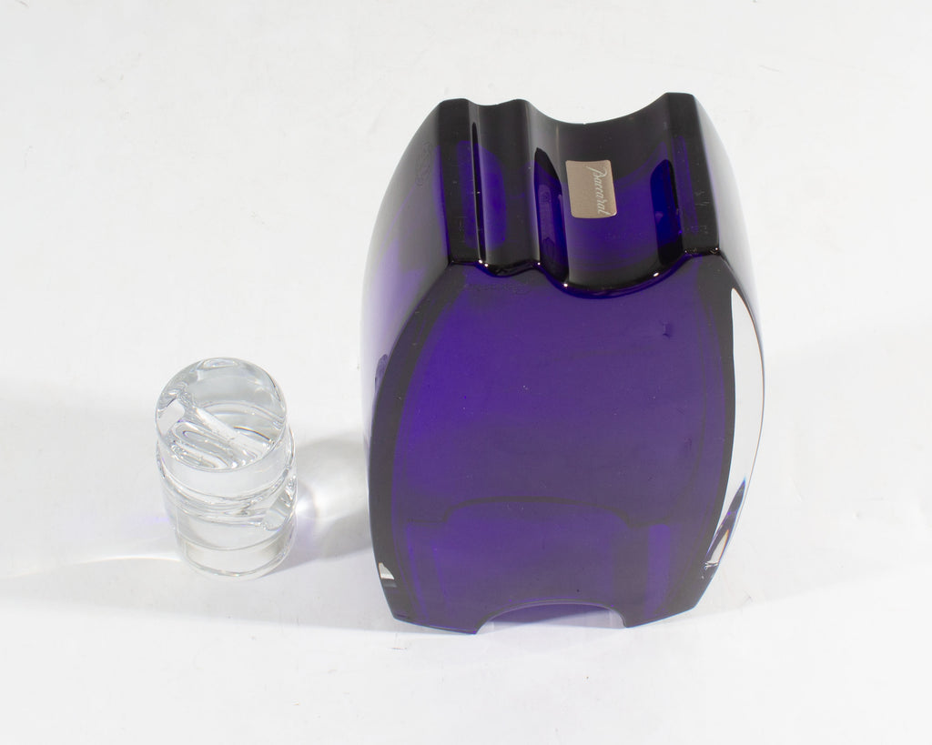 Thomas Bastide Baccarat France Crystal Oceanie Cobalt Collar Vase