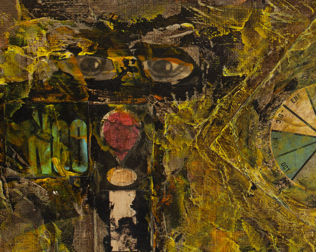 Fernando Guzman Monroy Signed Surrealist Collage on Board