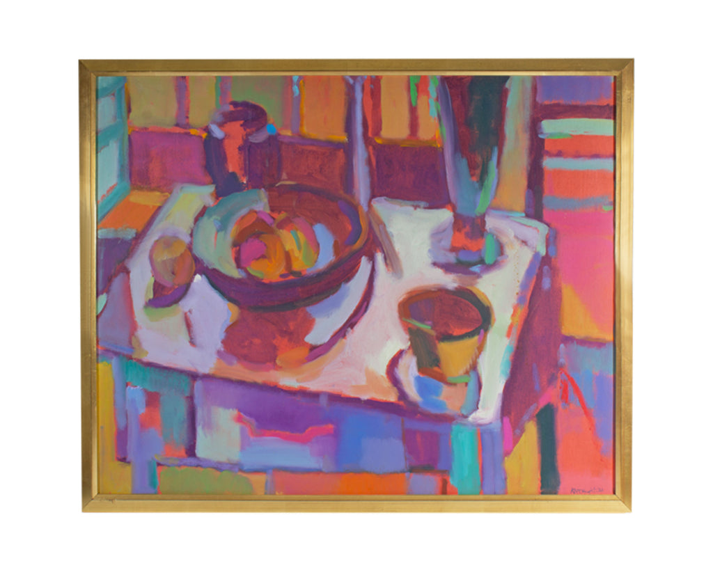 R.B. McKnight Signed 1986 Oil on Canvas Abstract Still Life Painting