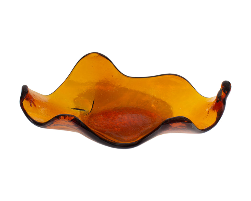 Wayne Husted Blenko #633 Free Form Orange Centerpiece Bowl