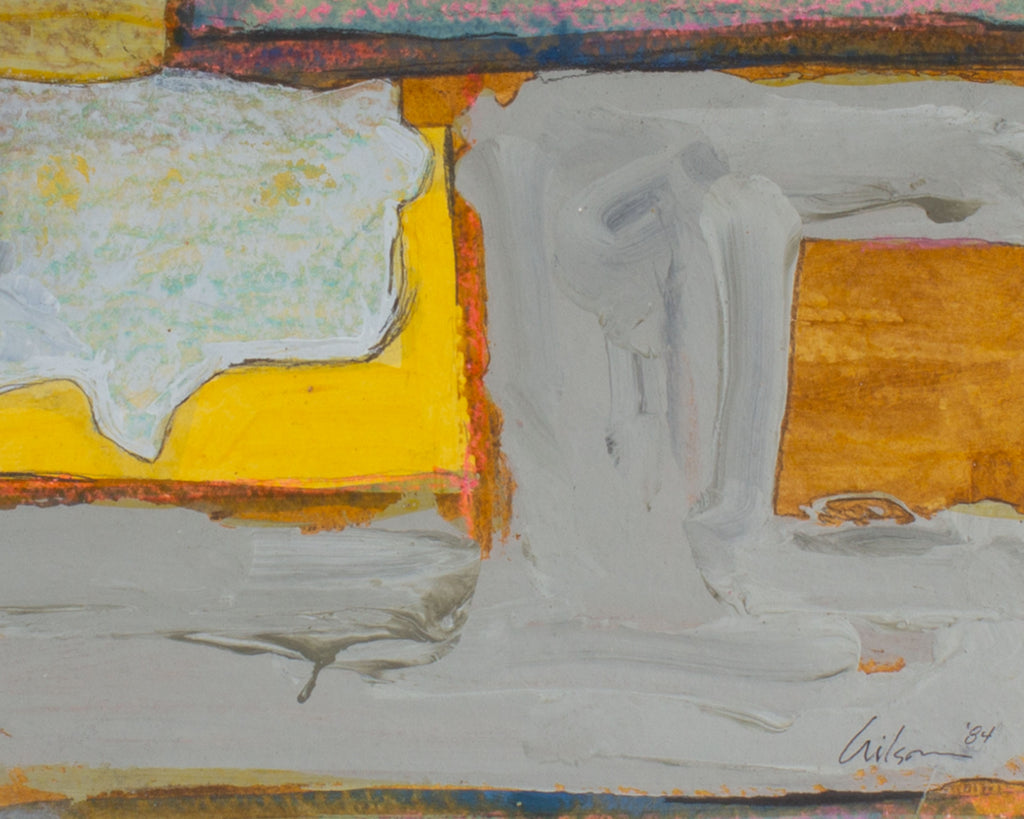 Harry Hilson Signed 1984 Abstract Mixed Media Painting on Paper