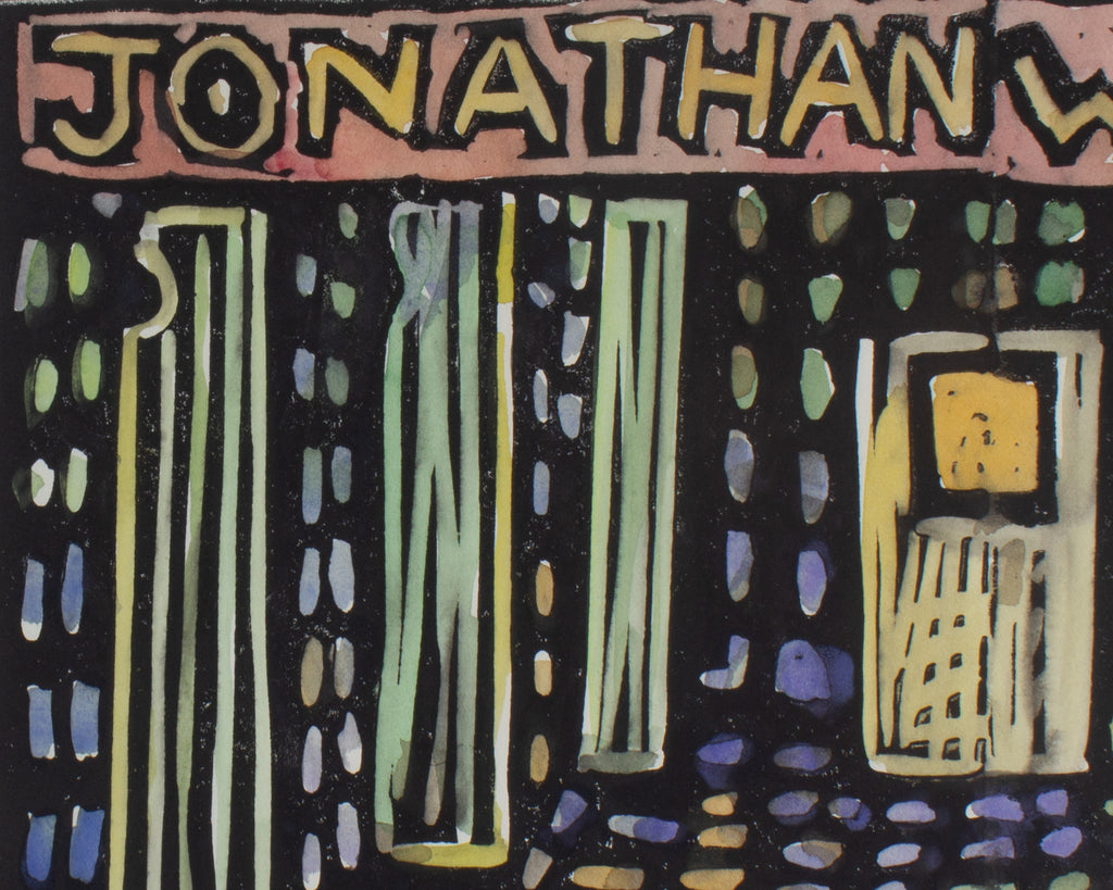 Jonathan Weinberg Signed 1998 “Shower Poster” Limited Edition Linocut