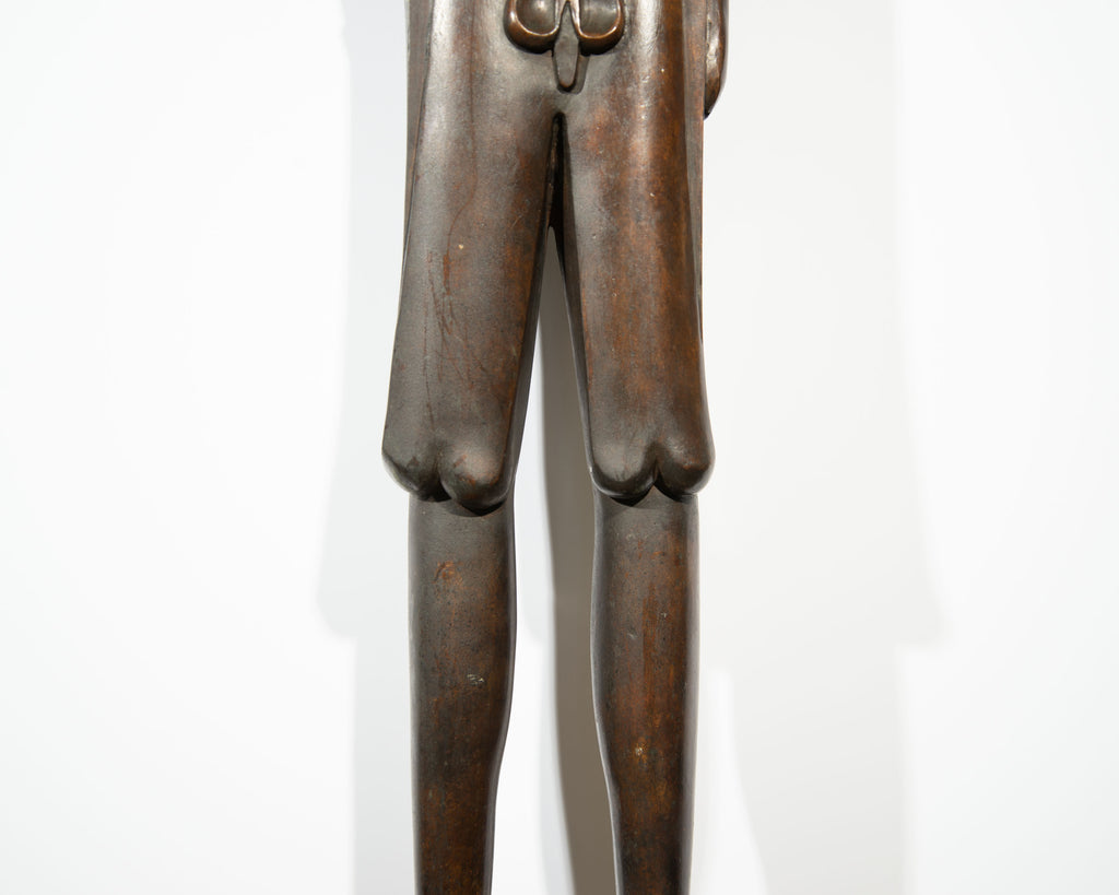 Isidore Grossman Signed 1955 “Fegele” Bronze Sculpture of a Figure