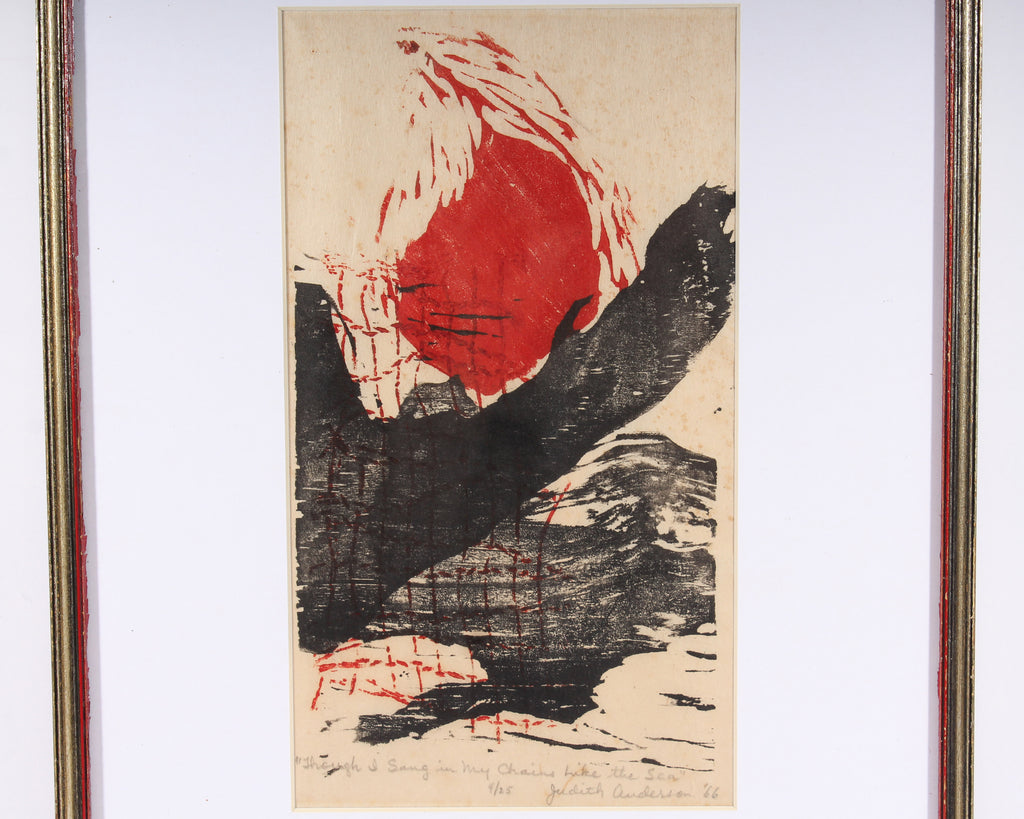 Judith Anderson 1966 Limited Edition Woodblock Print