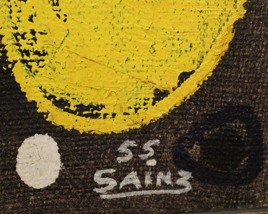 Francisco Sainz 1955 "Guardia Civil" Signed Oil on Canvas Abstract Portrait
